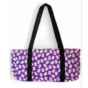 Purple case with MahJongg Tile Design- Over the Shoulder, Soft Mah Jongg Case